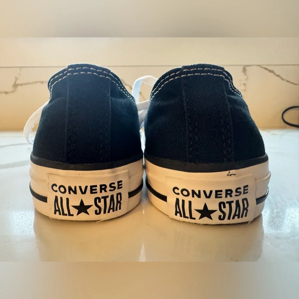 Converse Black and White Low Top Chuck Taylor Sneakers - Picture 6 of 8